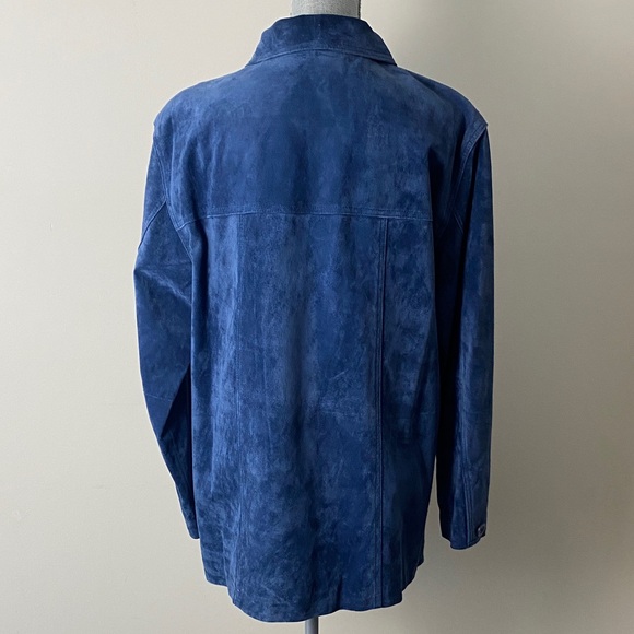 Y2K St. John's Bay Women's Navy Blue Suede Leather Jacket Size Large - Picture 6 of 12